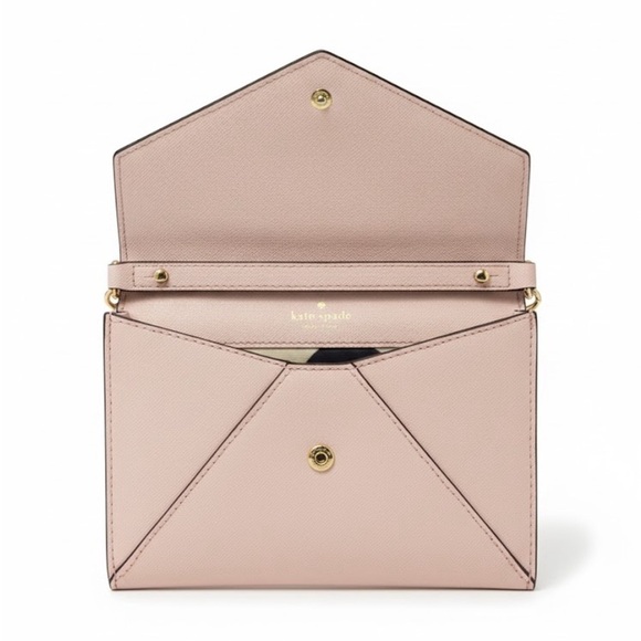 Kate Spade Sadie Envelope Crossbody Bag Saffiano Leather Pink - Picture 3 of 4